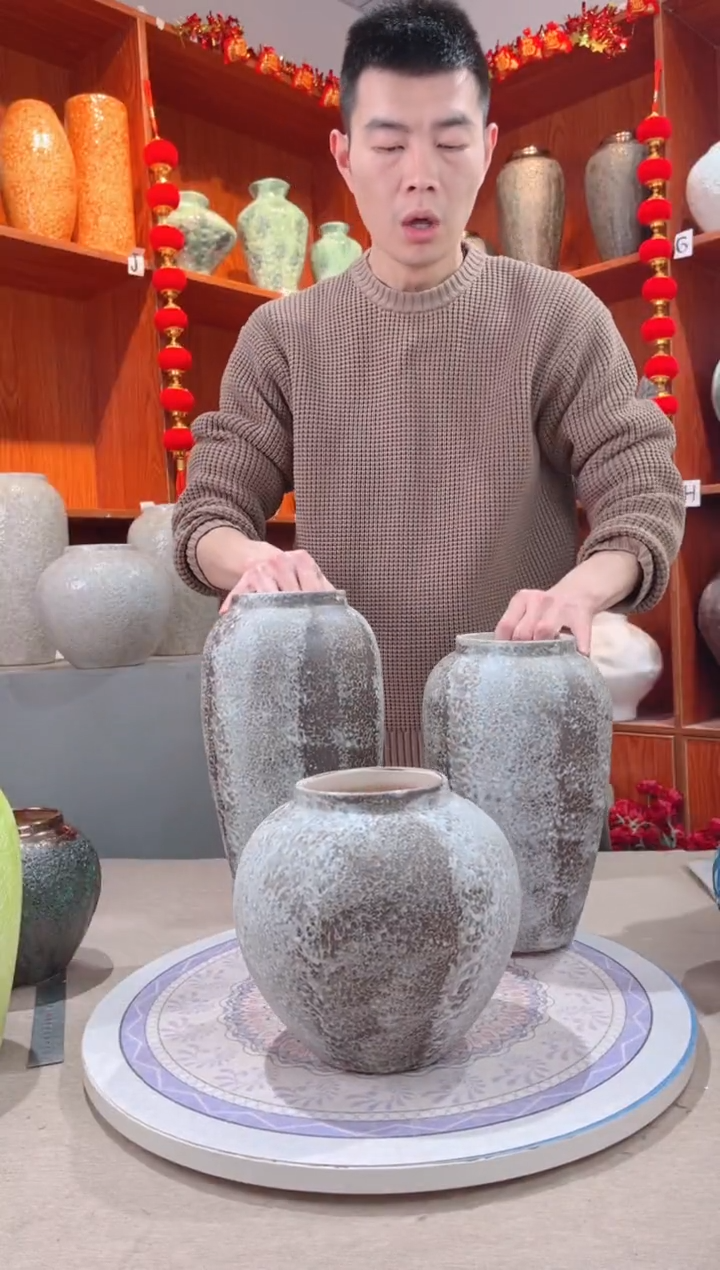 【闪购商品】瓶精品陶瓷花瓶 无花 雪花秀 三件套