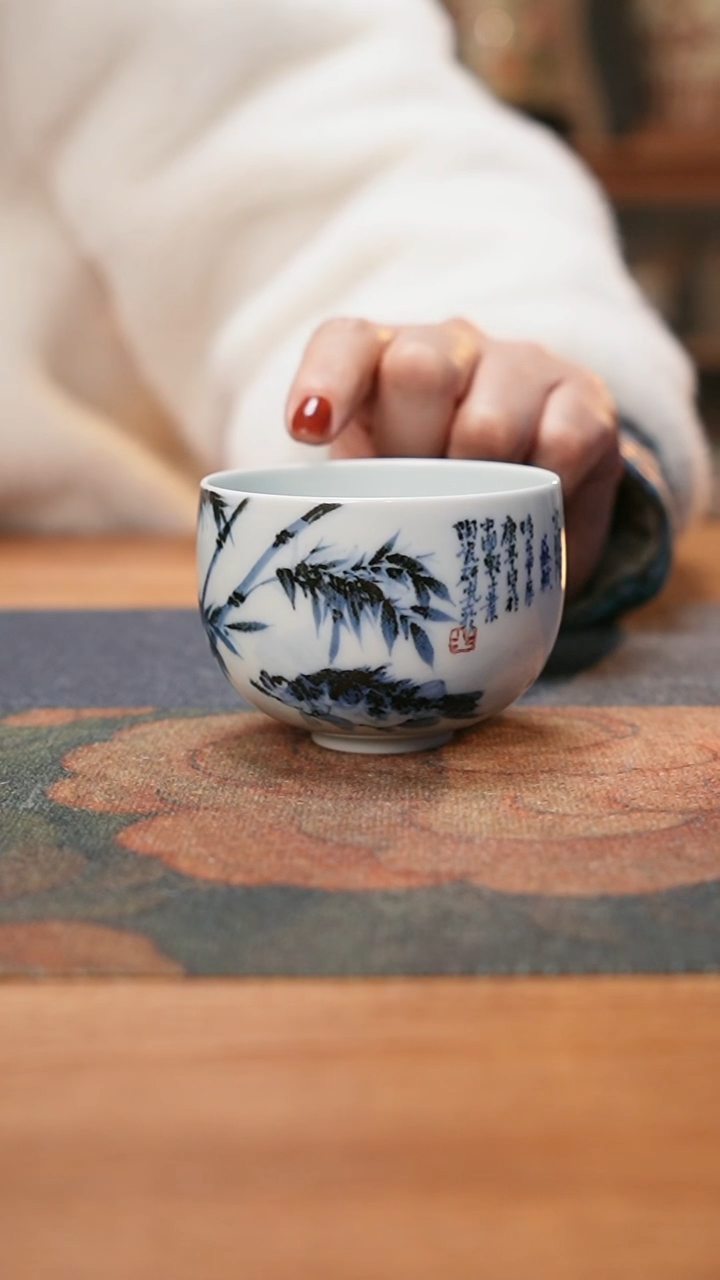 【闪购商品】康亭守艺有余系列：鳜鱼竹纹定风波禅定杯