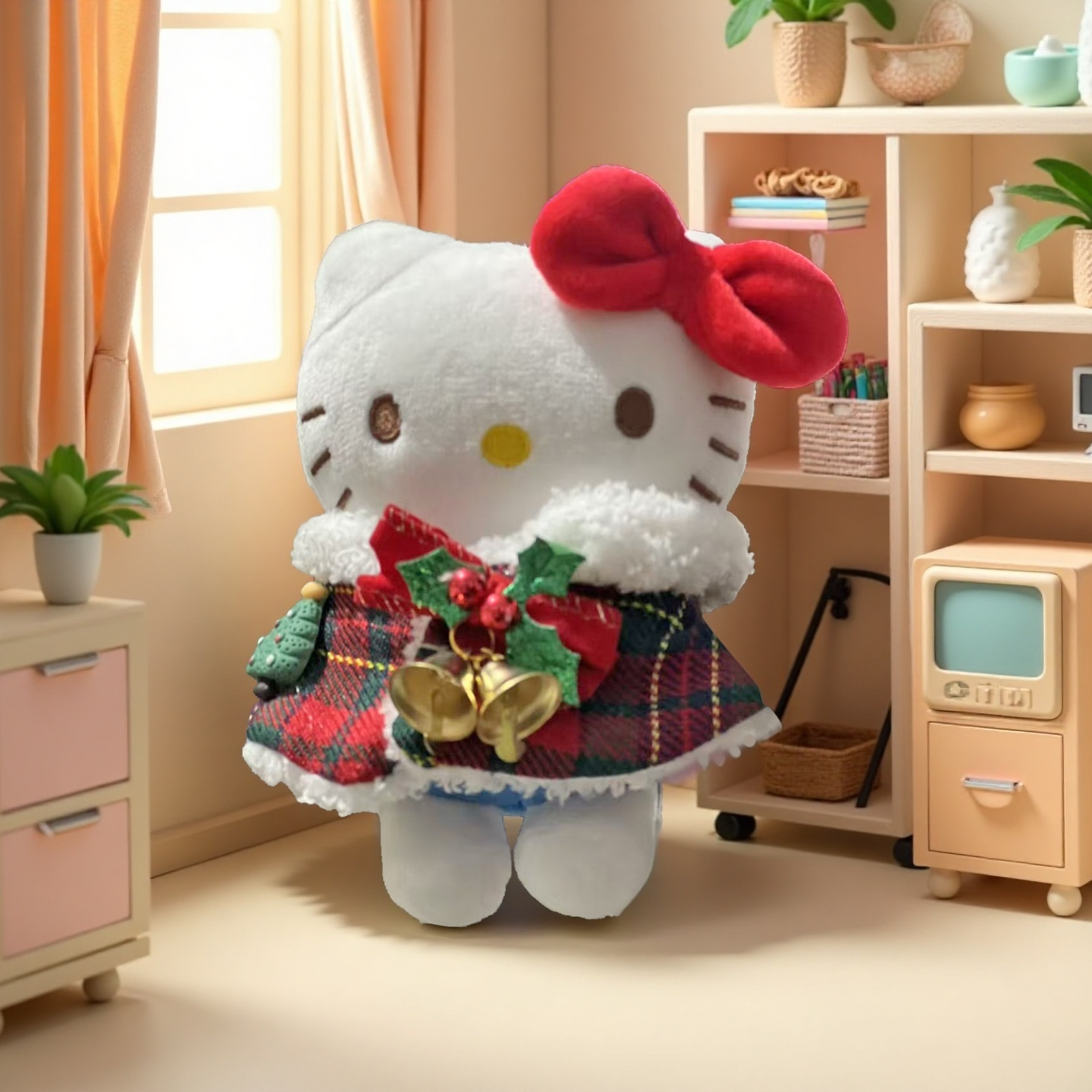 正版【圣诞公主披风】Kitty挂件情侣闺蜜圣诞生日礼物可爱包包挂件