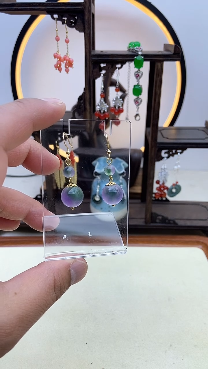 【闪购商品】翡翠耳饰14K金镶嵌45号