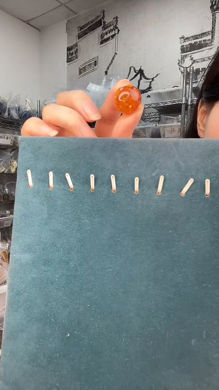 裸石琥珀未镶嵌A3065红蓝珀19mm