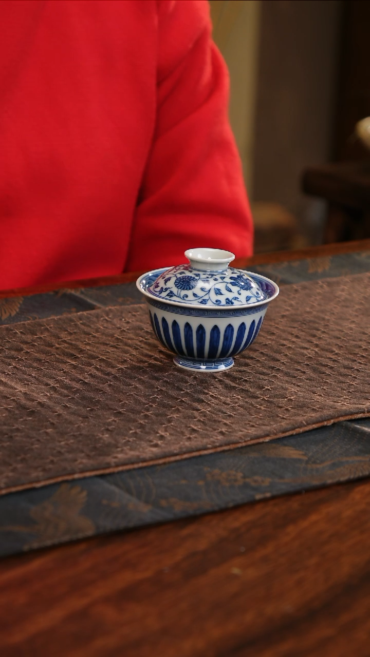 【闪购商品】杯子莹焰堂菊瓣六花盖碗