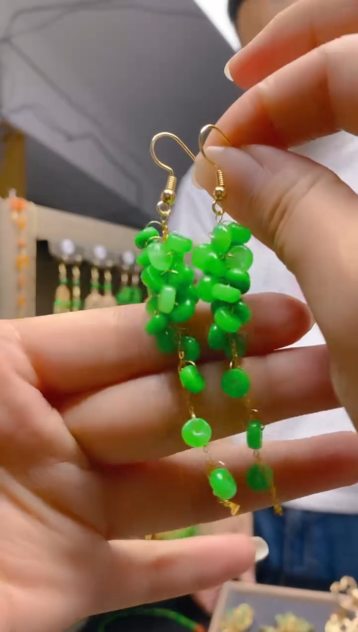 翡翠合金耳饰0306翡翠耳钩