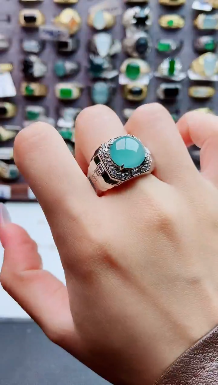 未镶嵌戒指翡翠天然翡翠男戒