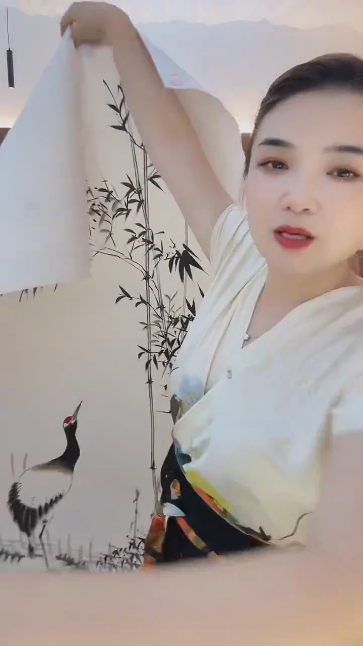 书法K7-26-5裴老师8平尺鹤寿千年作品