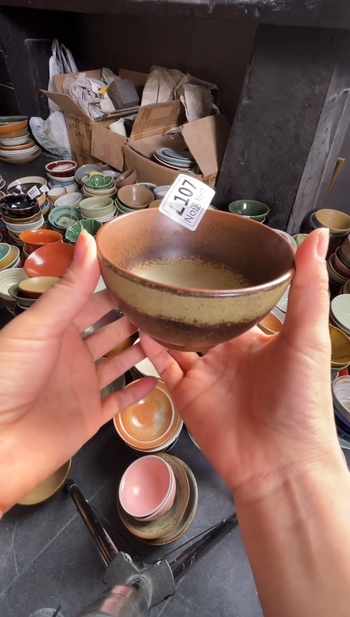 瓷片澡**鸟L107志野古拙米饭碗福利