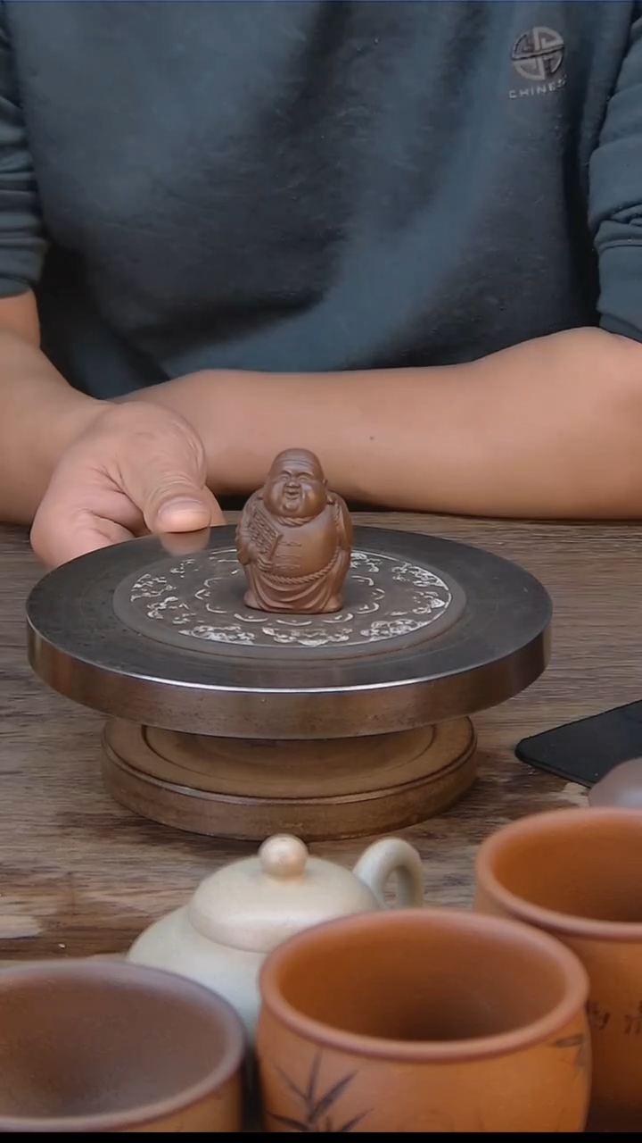 紫砂茶宠金算盘紫泥