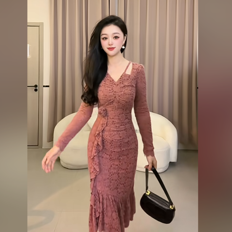 【小米】秋冬新款轻熟风显瘦修身收腰时尚连衣裙YXMZQ53523