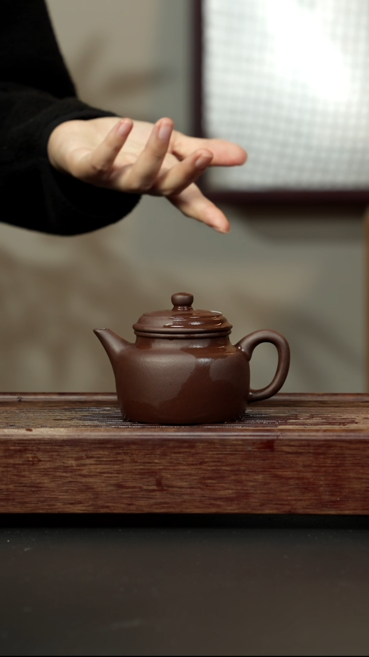 紫砂茶壶老紫泥 剑流德钟