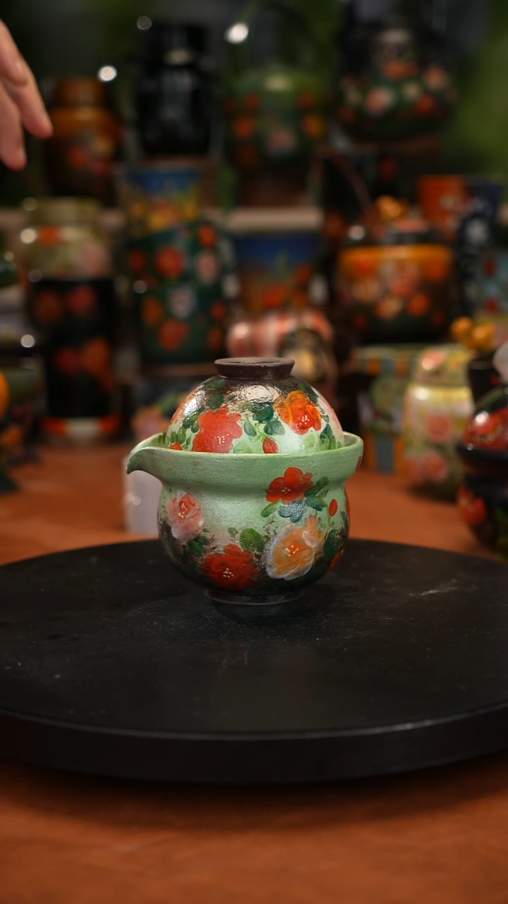 紫砂油画手绘釉 下彩