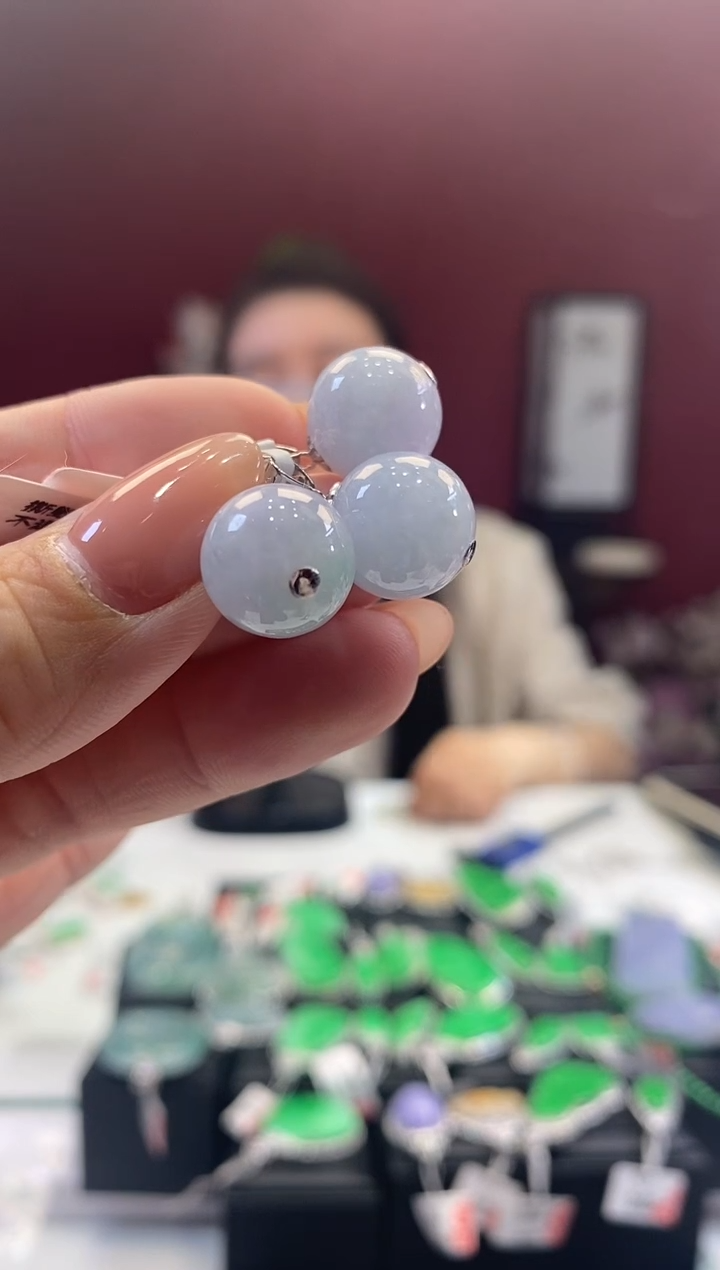 翡翠18K金镶嵌吊坠(不含链)珠子-多样性，发其一