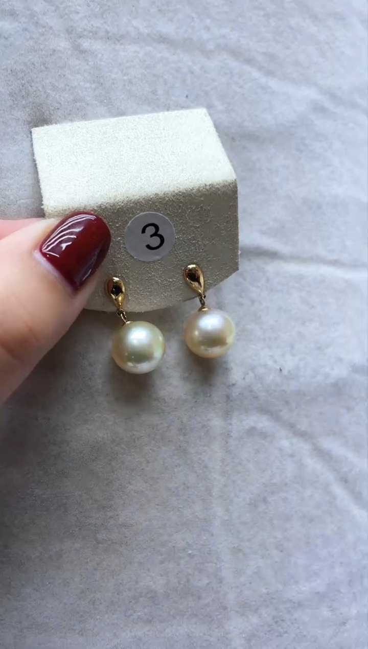 【闪购商品】海水珍珠耳饰18K金镶嵌耳钉