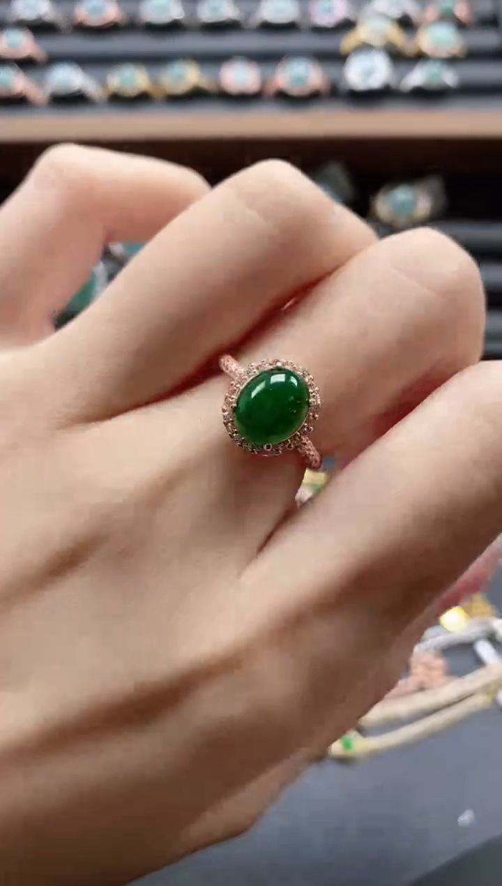 【闪购商品】翡翠戒指银S925镶嵌51151