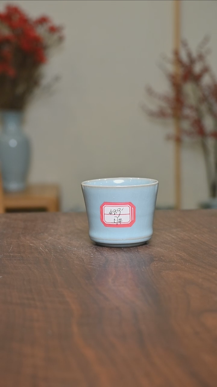 【闪购商品】其他57#微瑕天青釉朱家汝窑款手拉杯