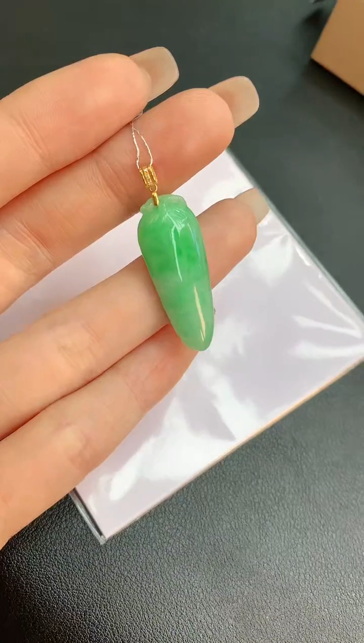 【闪购商品】翡翠颈饰18K金镶嵌赠礼盒证书 珍珍