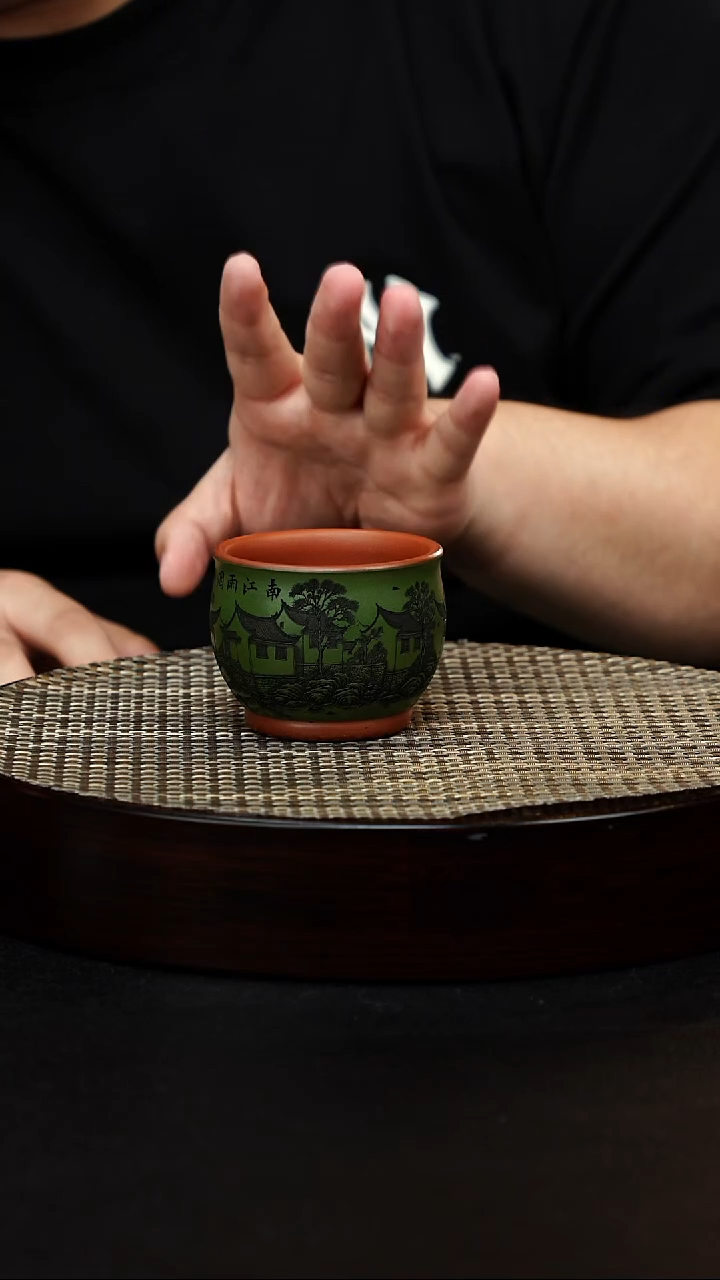 茶壶紫砂宜兴原矿手工紫砂 缸杯 绿泥粉浆