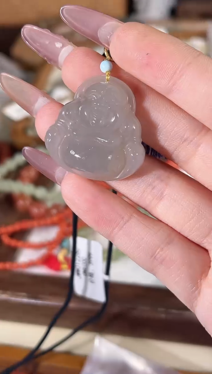 吊坠(不含链)银S925镶嵌和田玉多样性发其一孤品默认微瑕