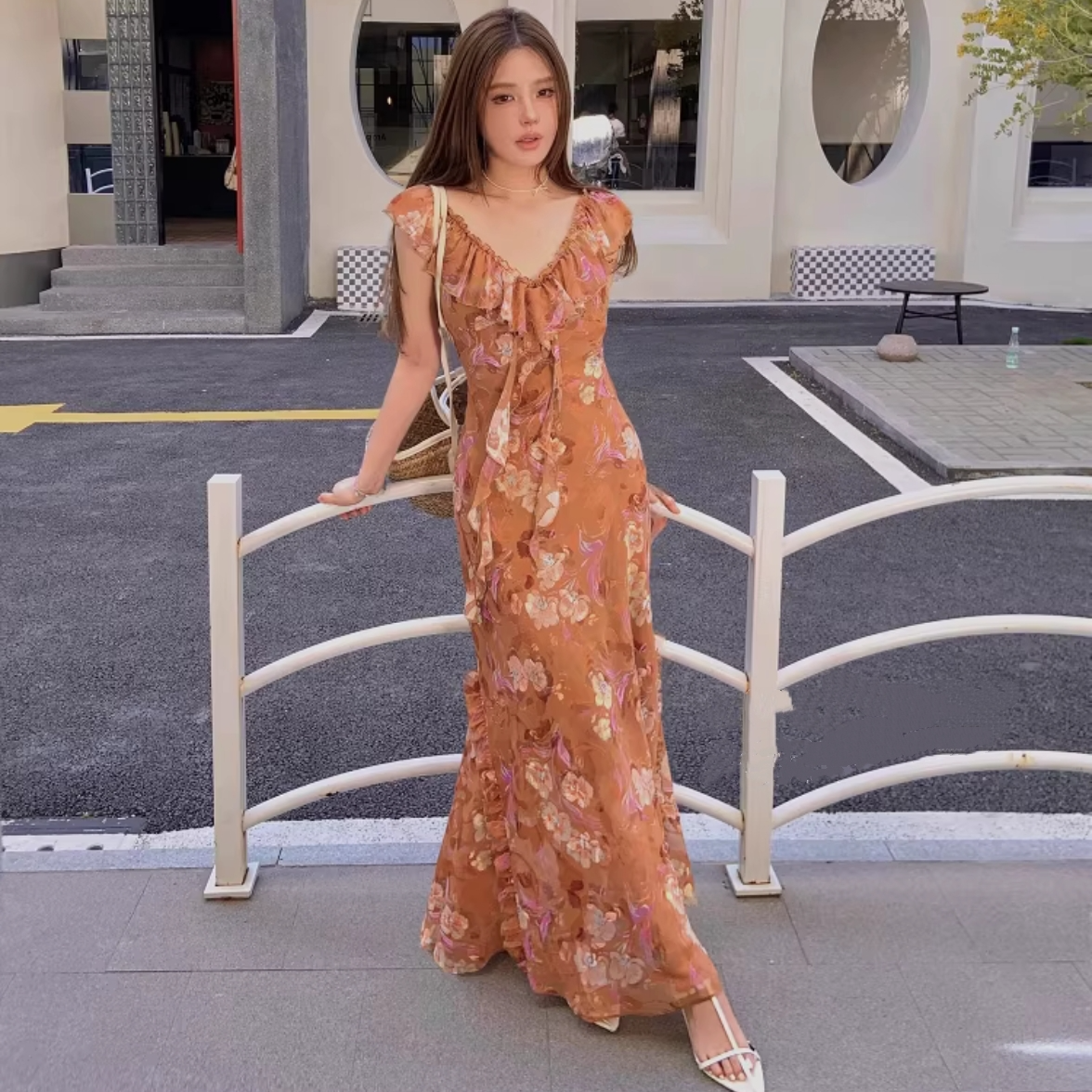 Hangsixiang.小爽【小布丁】法式度假连衣裙66##6