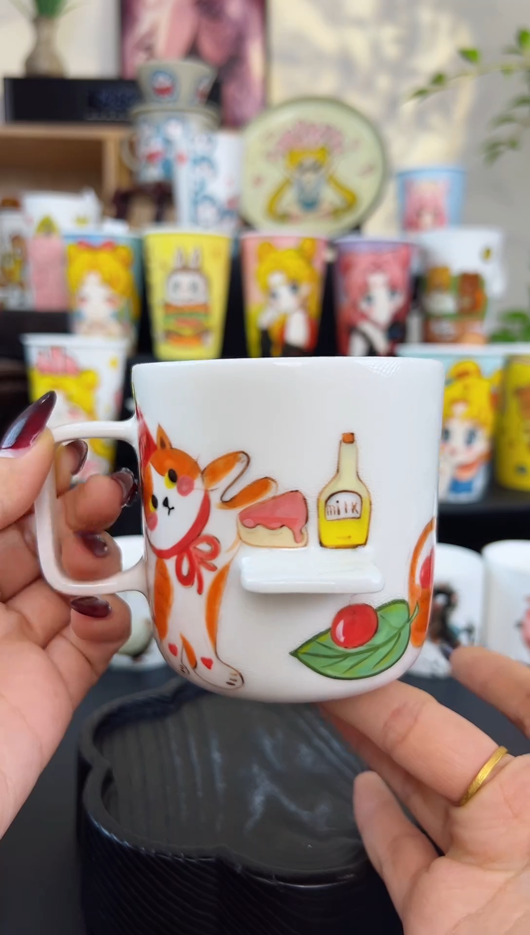 【闪购商品】摆件笙笙漫 手工手绘陶瓷杯杯