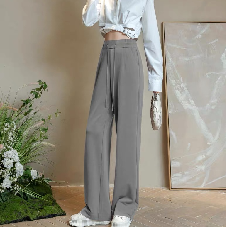 溪居窄版垂坠感直筒裤女2025新款今年流行爆款裤子休闲长裤春秋款