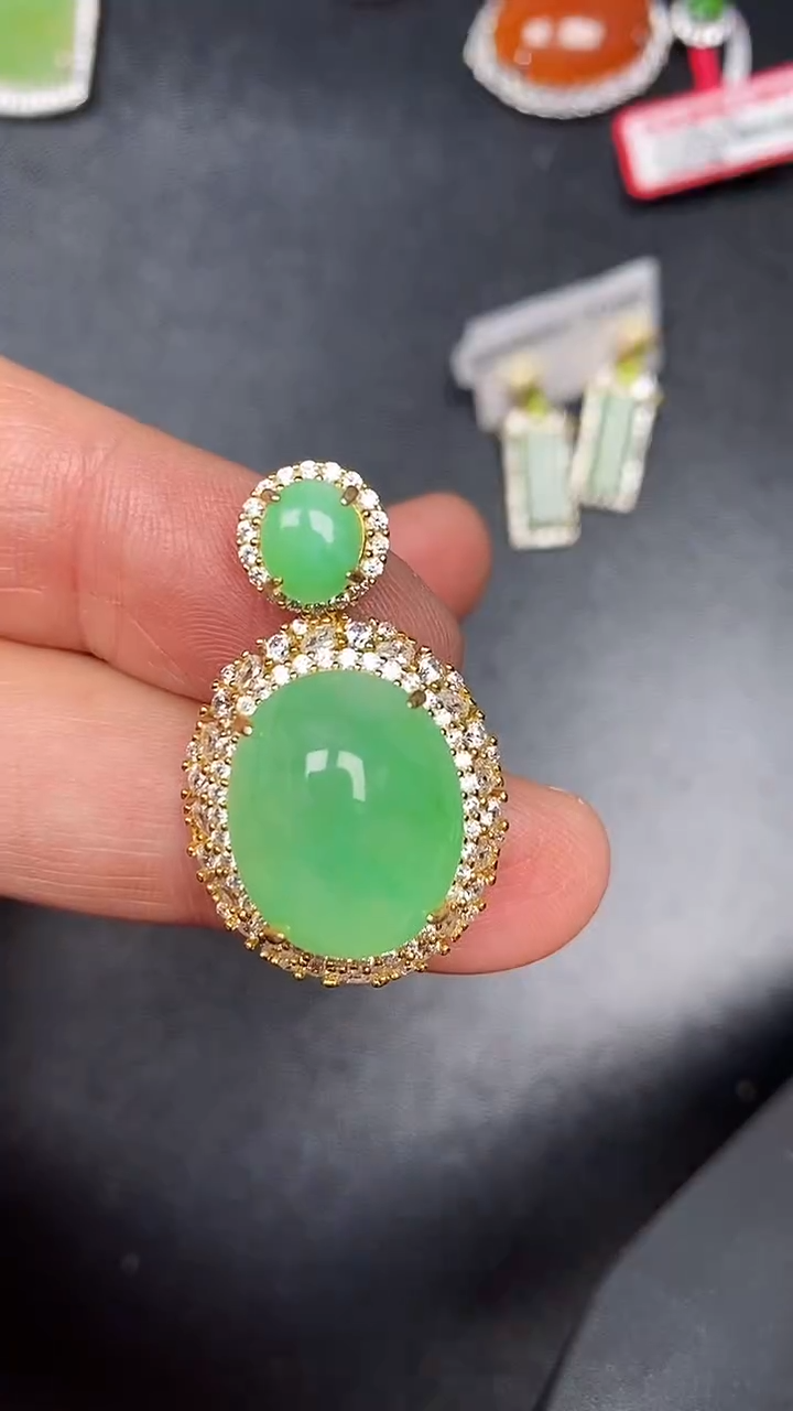 银S925镶嵌戒指翡翠1030