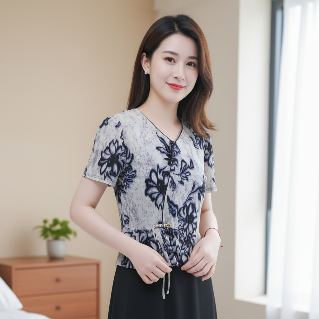 25721新款气质百搭中长款遮肉显瘦连衣裙