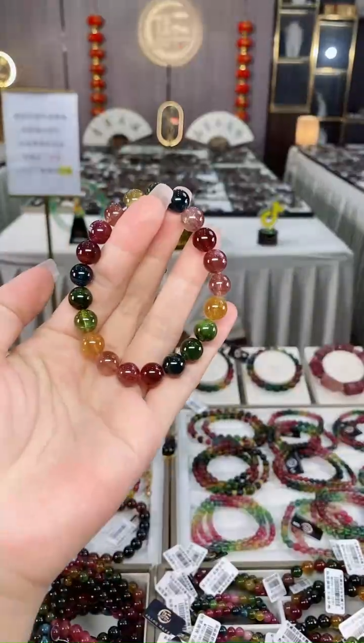 单圈手串9mm+未镶嵌碧玺多样性发货一条 hon