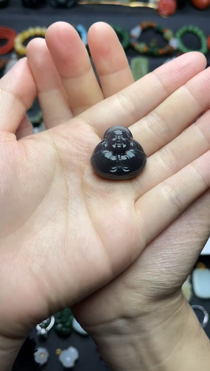 颈饰未镶嵌和田玉抱抱佛06