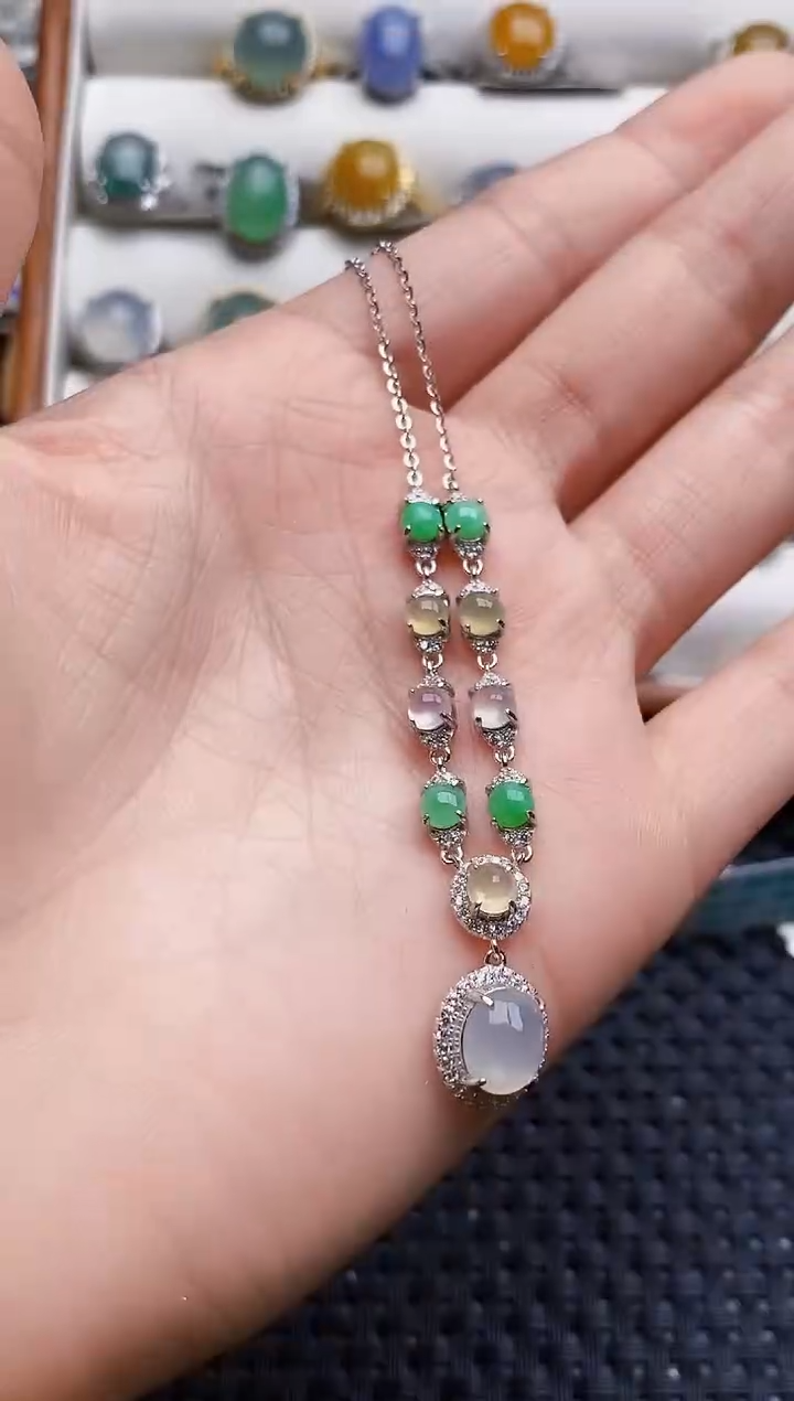 银S925镶嵌戒指翡翠8384