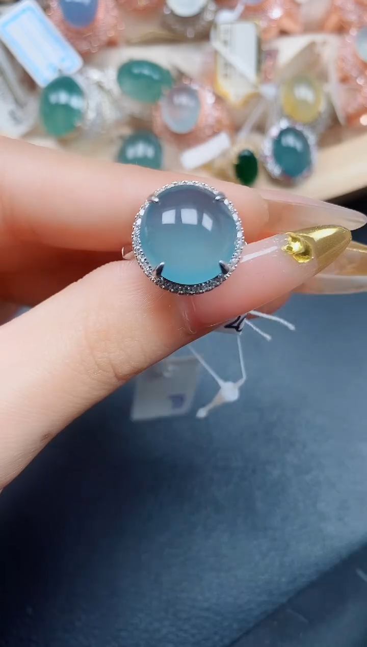 【闪购商品】翡翠戒指银S925镶嵌翡翠