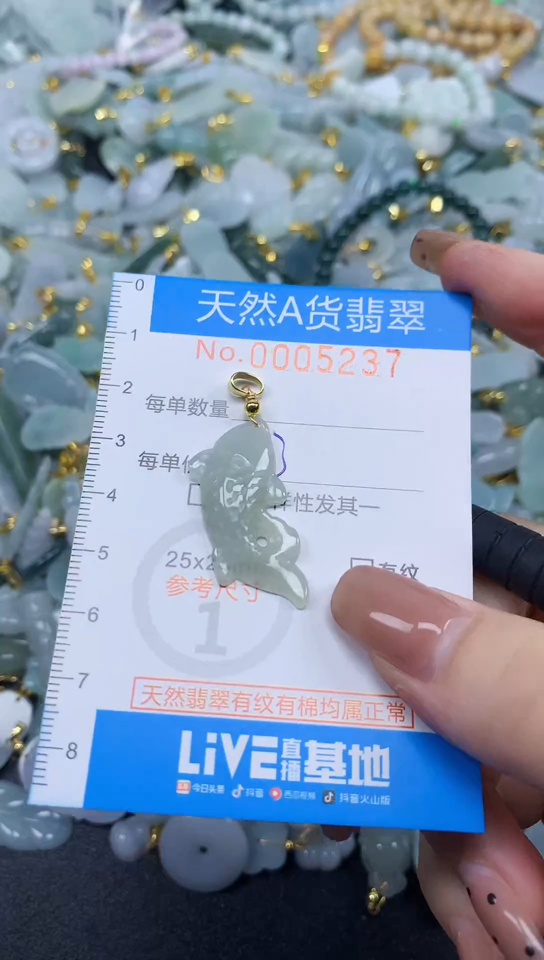 吊坠(不含链)未镶嵌翡翠净货挂件-5237