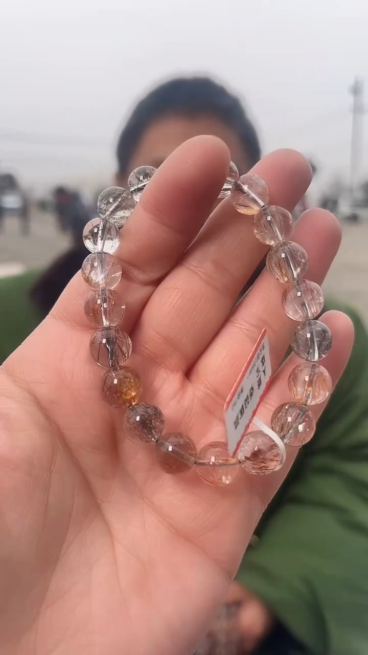 【闪购商品】水晶手链未镶嵌天然黑金超手串多样性发一10mm