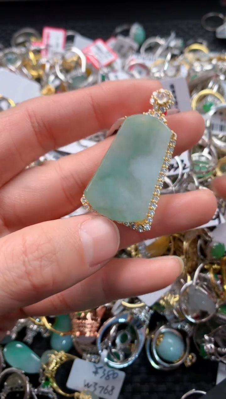 银S925镶嵌戒指翡翠777    10