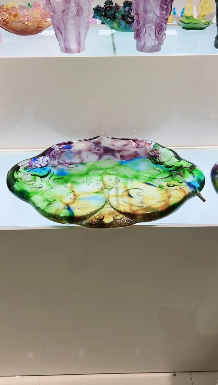 【闪购商品】茶宠古法琉璃如意大茶盘55厘米