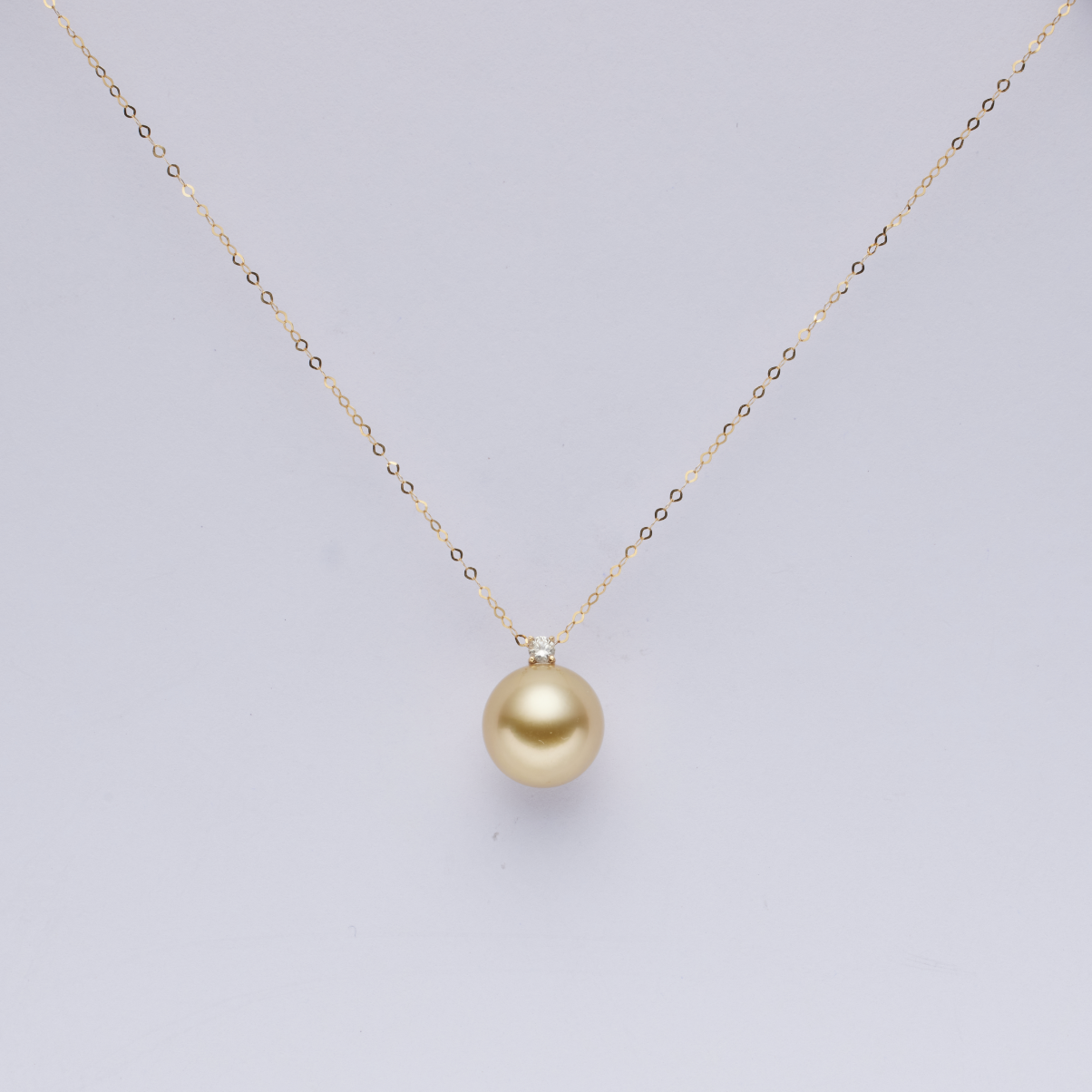 礼兰珠宝【小姨】18K金海水南洋金珠吊10-11mm