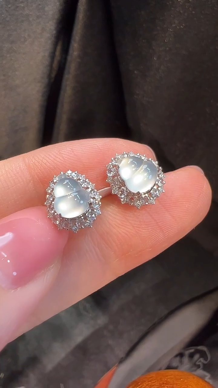 18K金镶嵌翡翠耳饰@***李L6