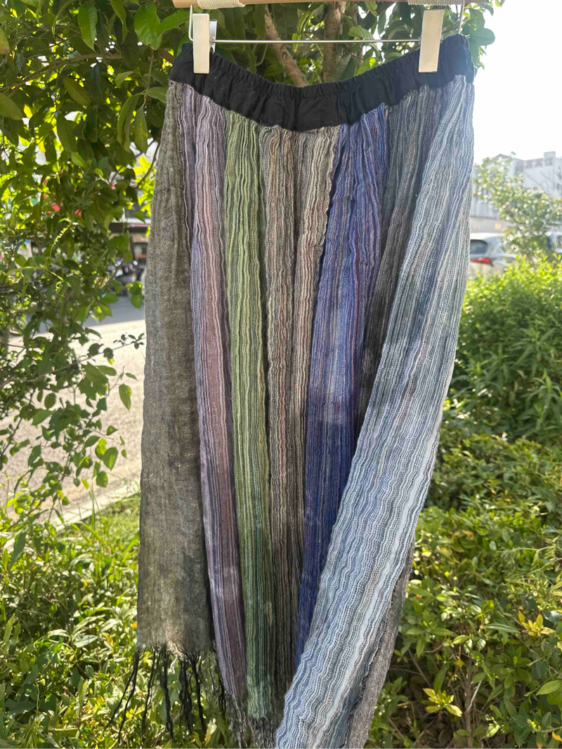 复古拼接半身裙新中式百搭宽松国风重工