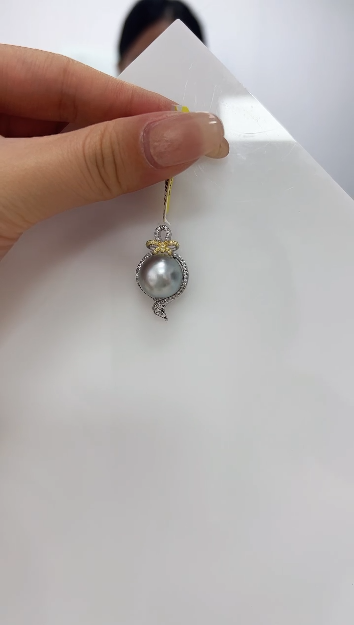 【闪购商品】海水珍珠DA银S925镶嵌吊坠 12 V2548
