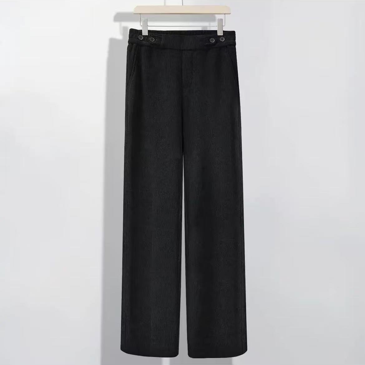 [清仓]高个加长清仓欧棉绒冬季加绒加厚后腰松紧腰显瘦窄版直筒裤