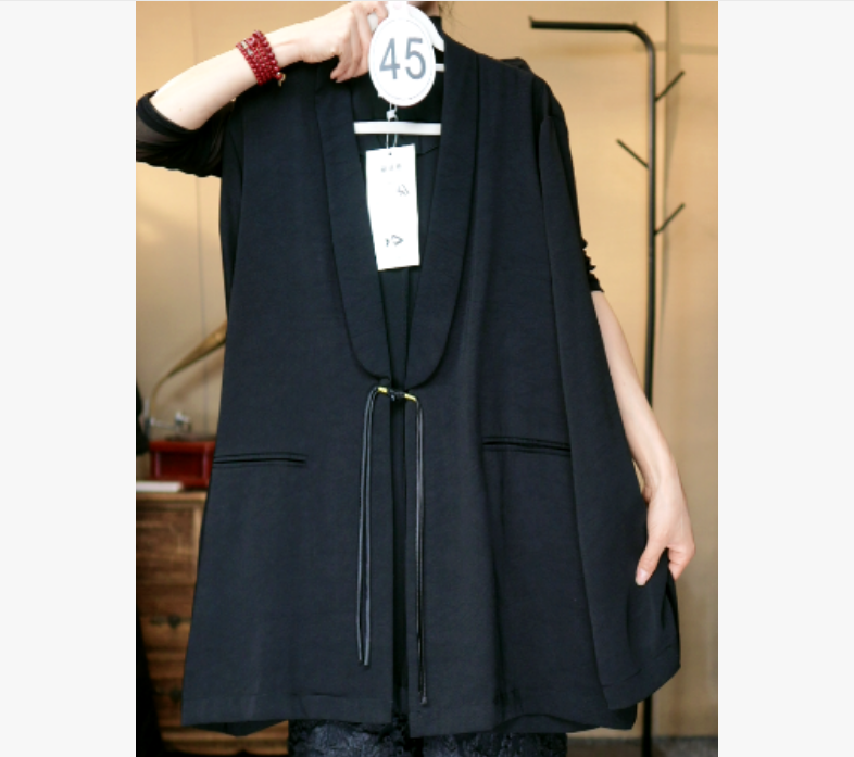 45-新中式 V 领抽绳西装外套