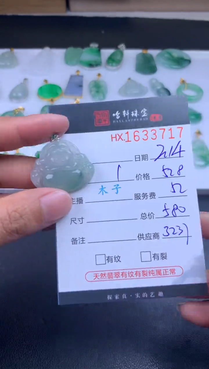 【闪购商品】翡翠挂件未镶嵌哈轩 挂件1