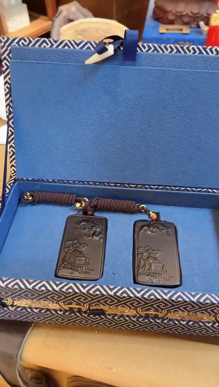 【闪购商品】和田玉玉牌未镶嵌和田玉龙凤对牌 M042