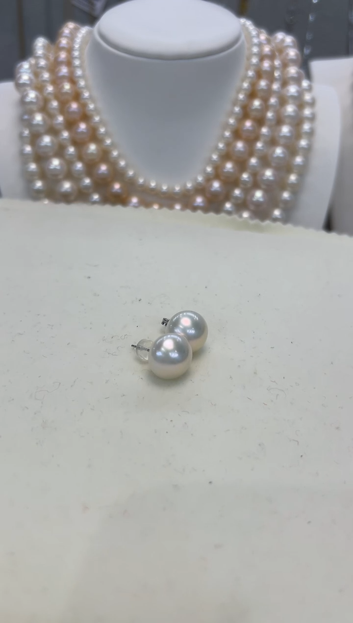 【闪购商品】淡水珍珠耳饰银S925镶嵌11-12mm