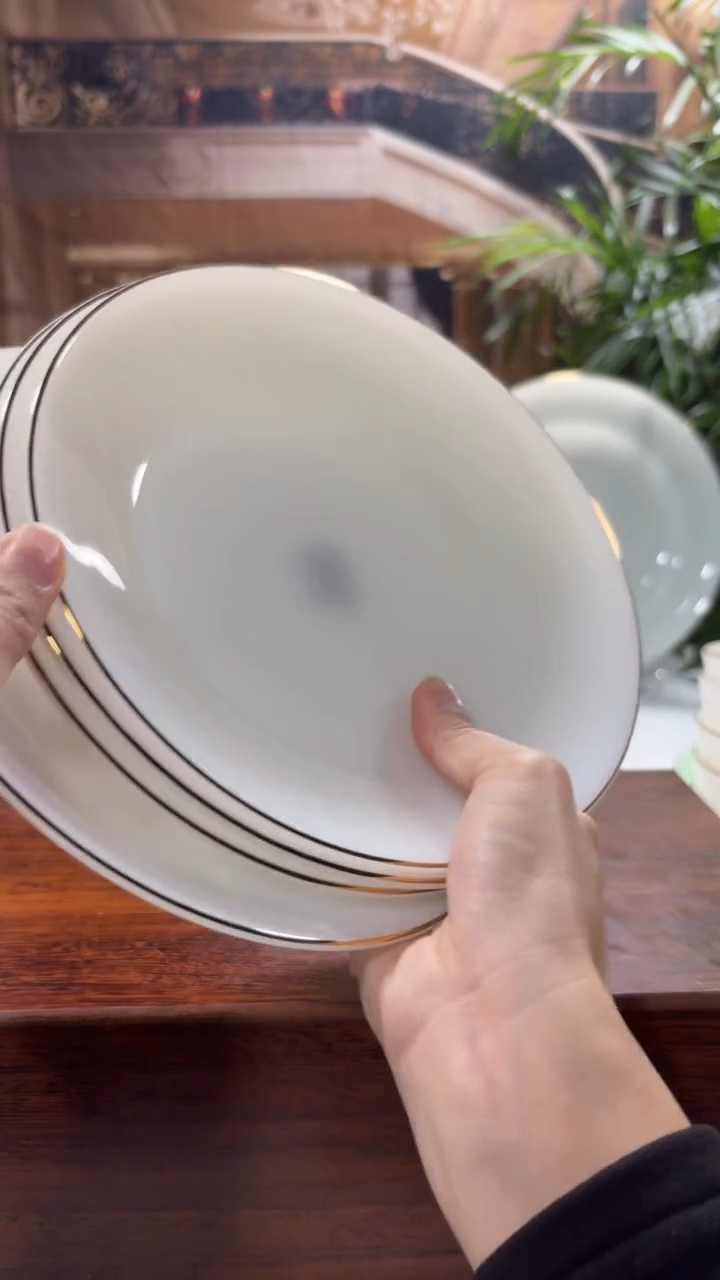 【闪购商品】...8英寸深盘4个  玉瓷【贝美】