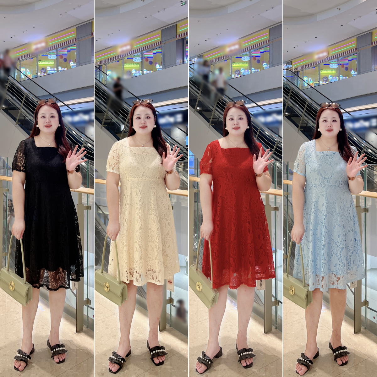 【胖霜霜上新现货】PDM22031夏季时尚美丽大方大码女装连衣裙