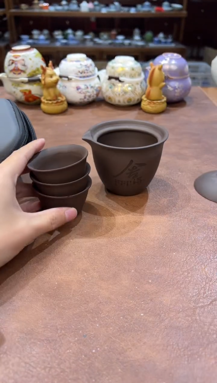 真的很便宜超好看会开片的旅行茶具