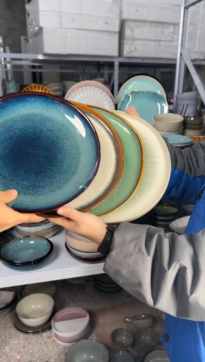 陶瓷外贸尾货瑕疵满20包邮X4大盘10.5英寸