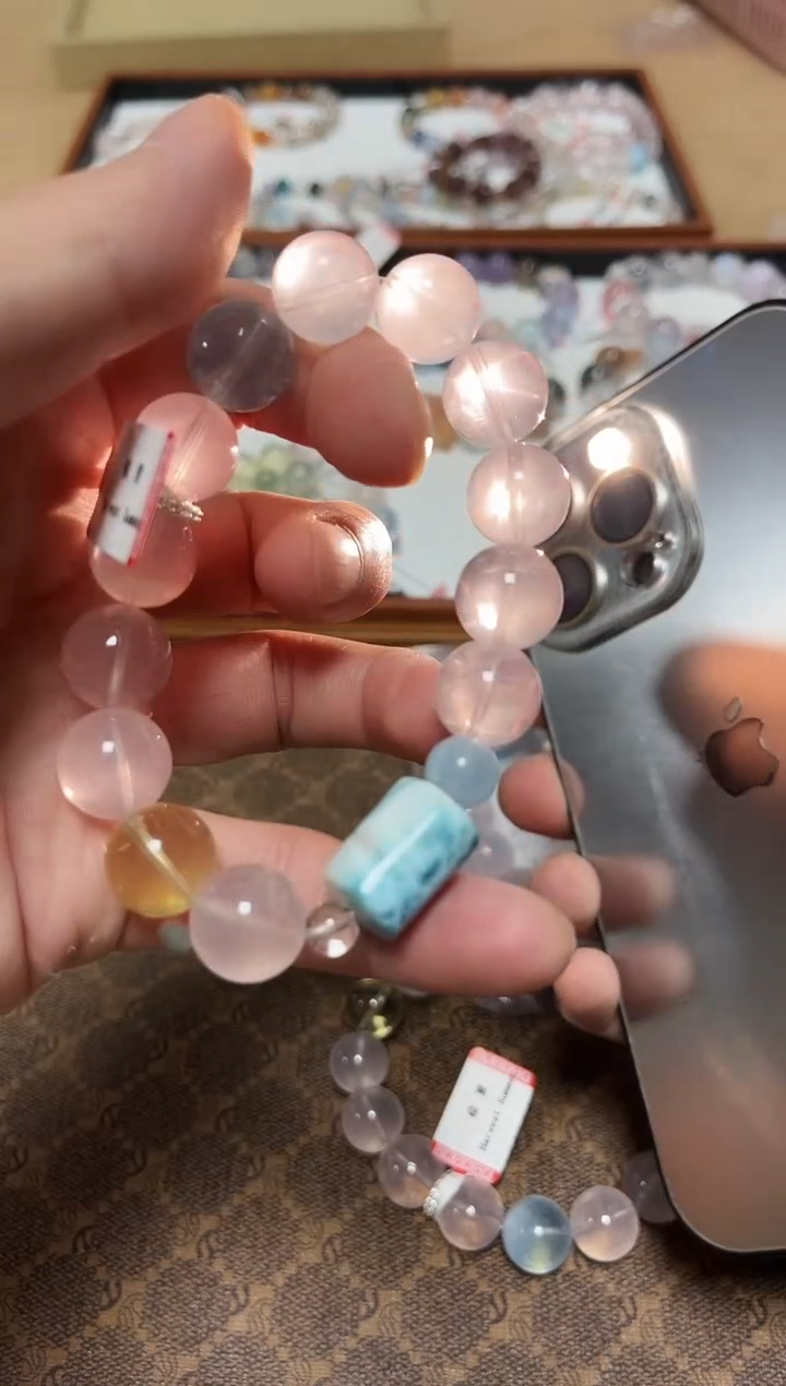 未镶嵌手链水晶22-58粉水晶手串