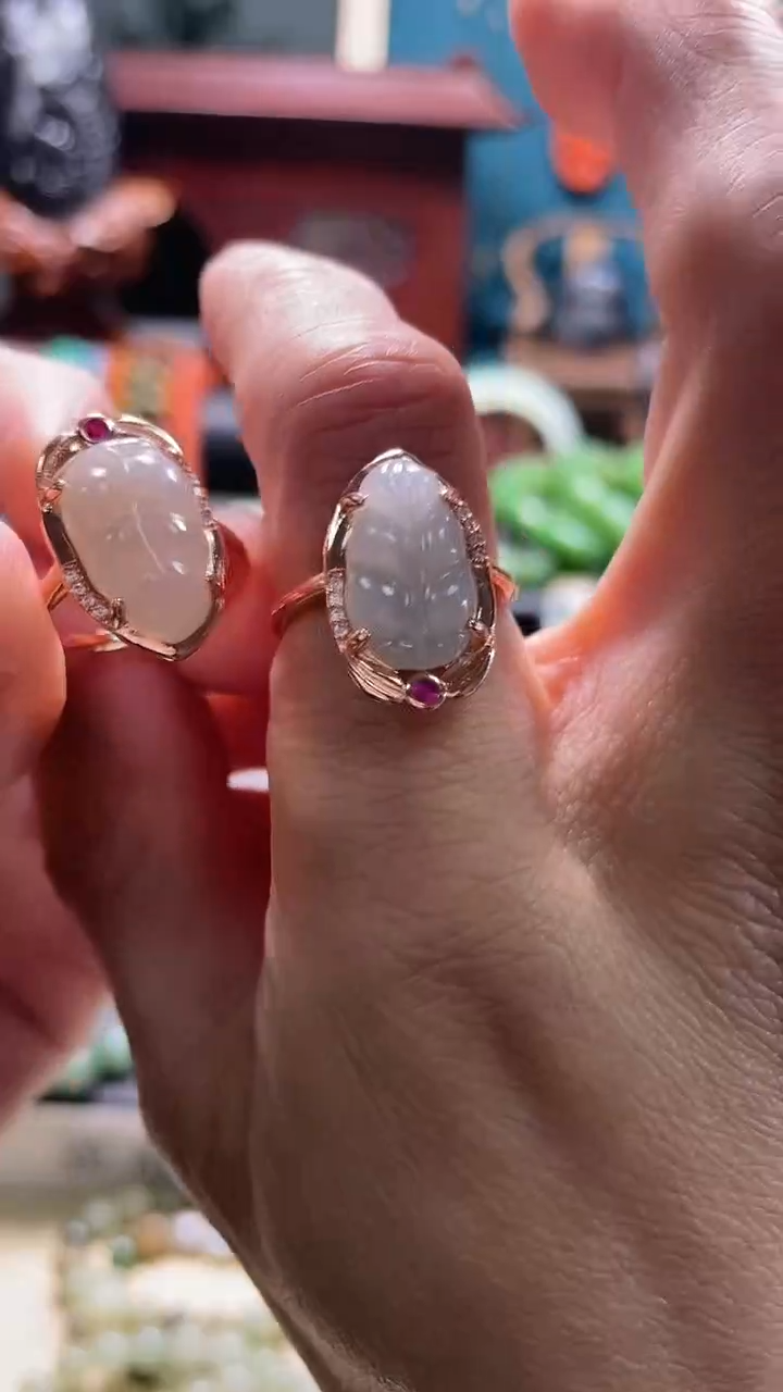 【闪购商品】和田玉戒指银S925镶嵌3