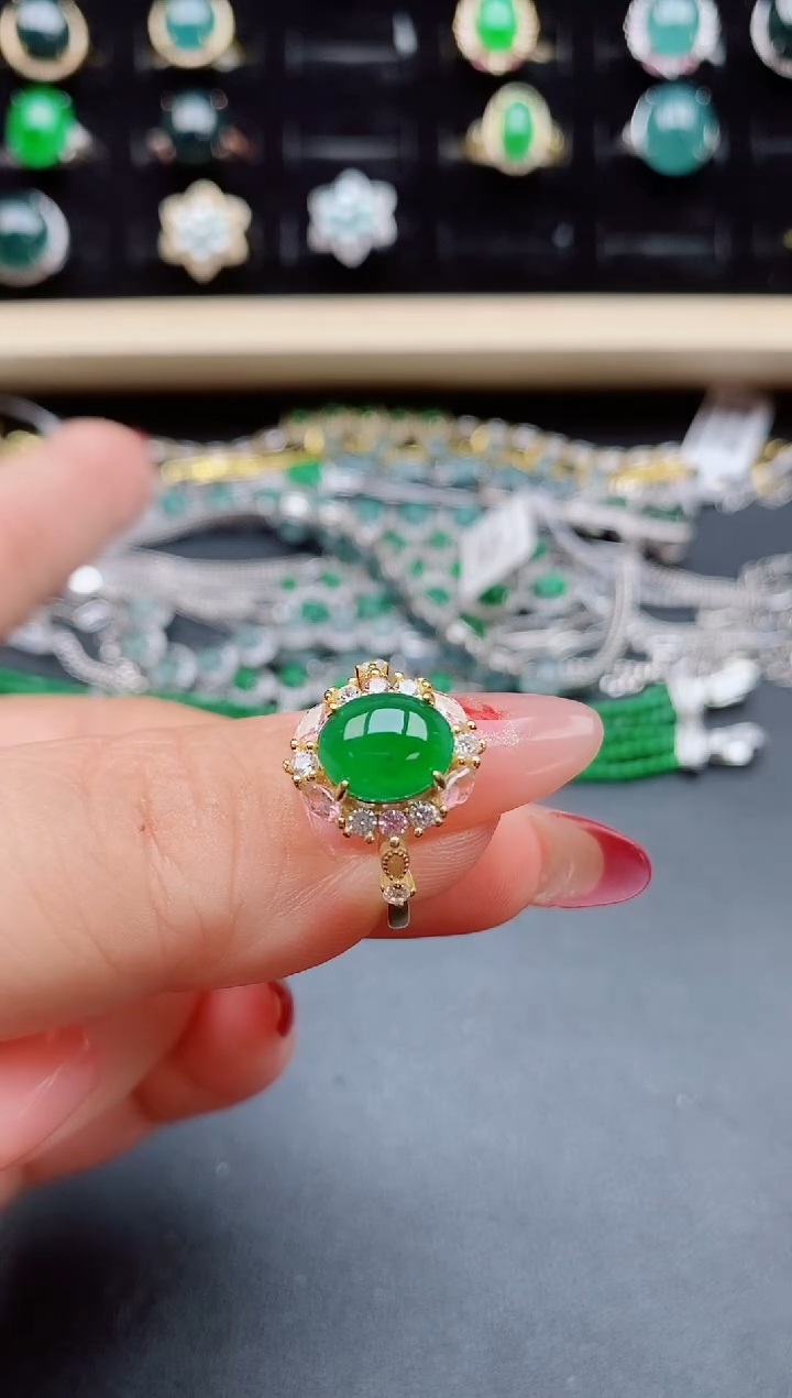 【闪购商品】翡翠戒指银S925镶嵌321321